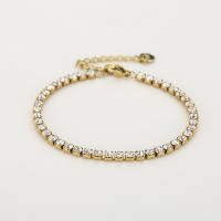 Strass Armband met luxe sluiting Stainless Steel Goud
